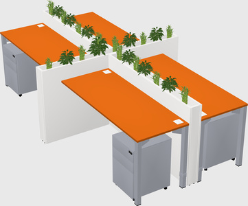Rectangular shared desk