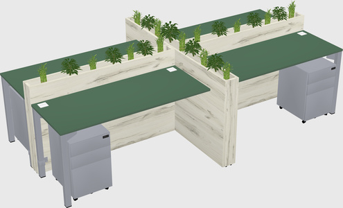 Rectangular shared desk