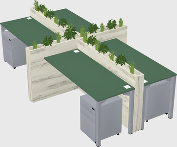 Rectangular shared desk