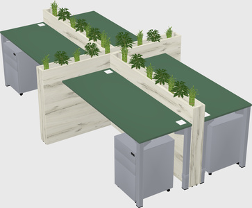 Rectangular shared desk