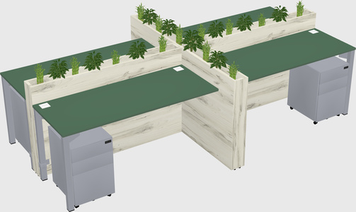 Rectangular shared desk
