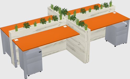 Rectangular shared desk
