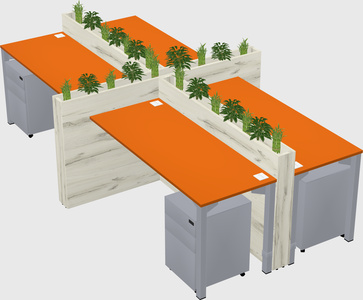 Rectangular shared desk