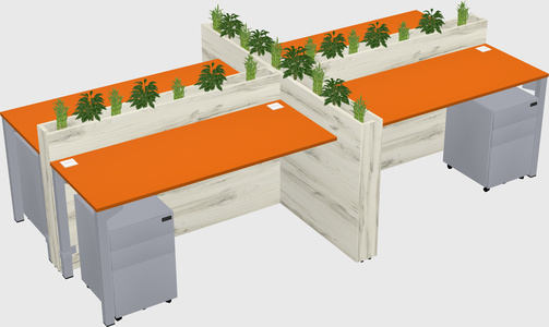 Rectangular shared desk