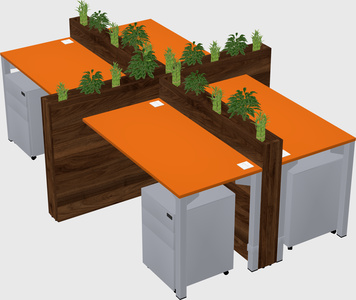 Rectangular shared desk