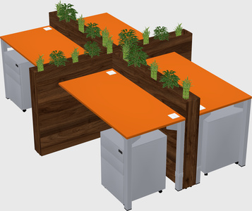 Rectangular shared desk