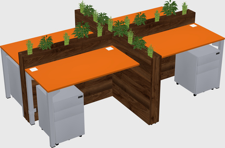 Rectangular shared desk