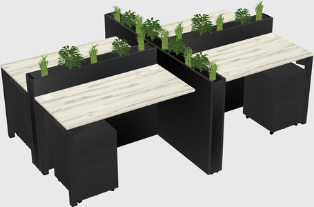 Rectangular shared desk