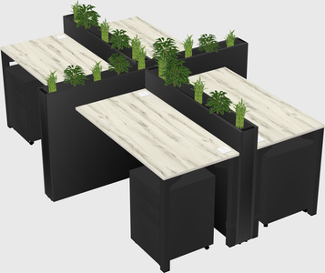 Rectangular shared desk