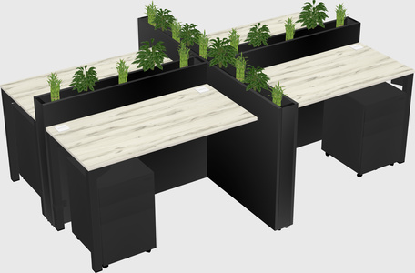 Rectangular shared desk