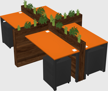 Rectangular shared desk