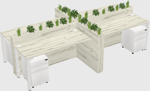 Rectangular shared desk