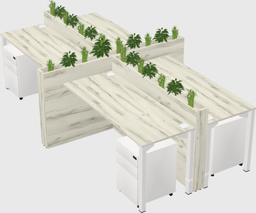 Rectangular shared desk