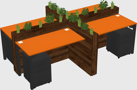 Rectangular shared desk