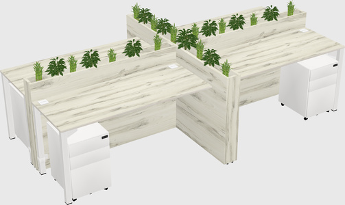 Rectangular shared desk