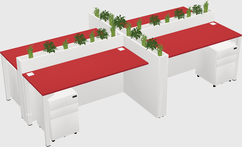 Rectangular shared desk