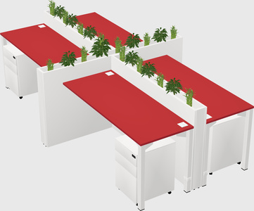 Rectangular shared desk