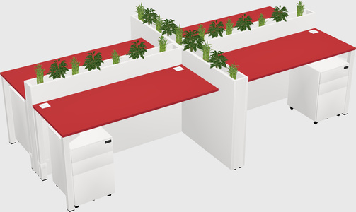 Rectangular shared desk