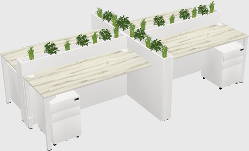 Rectangular shared desk