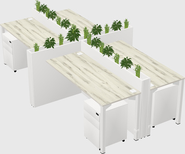 Rectangular shared desk