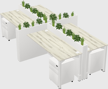Rectangular shared desk