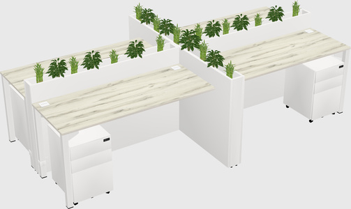 Rectangular shared desk
