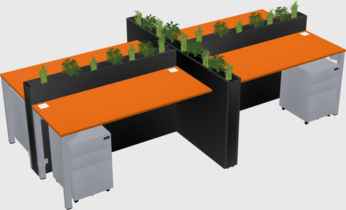 Rectangular shared desk