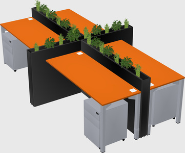 Rectangular shared desk