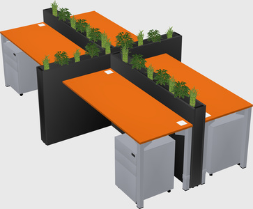 Rectangular shared desk
