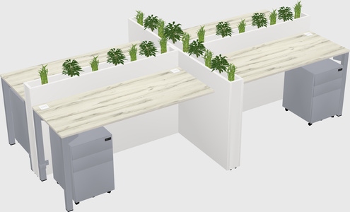 Rectangular shared desk