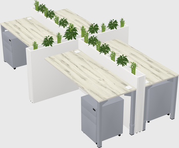 Rectangular shared desk