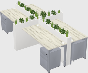 Rectangular shared desk