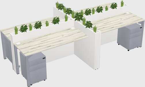 Rectangular shared desk