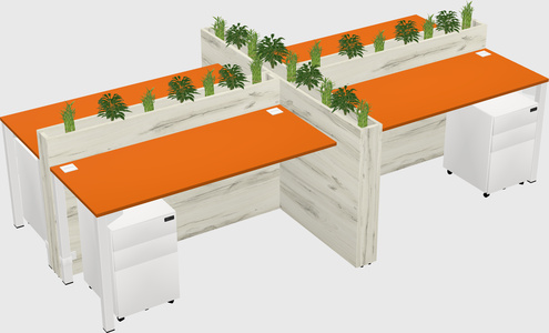 Rectangular shared desk