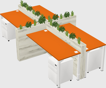 Rectangular shared desk