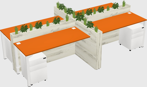 Rectangular shared desk