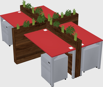 Rectangular shared desk