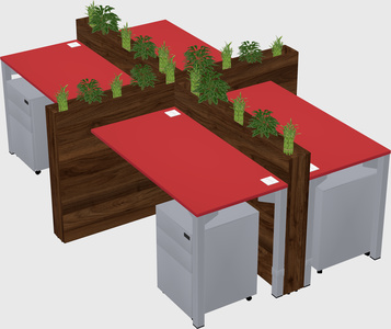 Rectangular shared desk