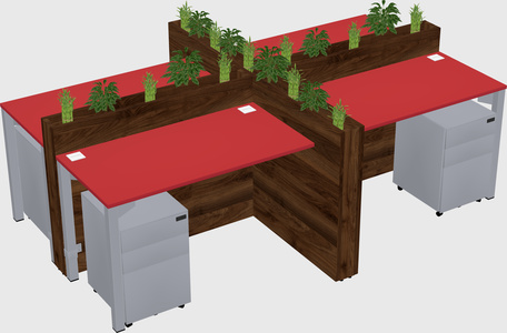 Rectangular shared desk