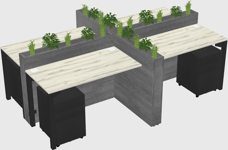 Rectangular shared desk
