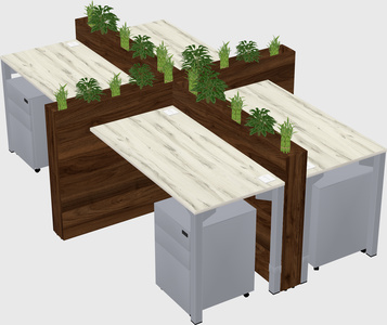 Rectangular shared desk
