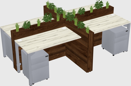 Rectangular shared desk