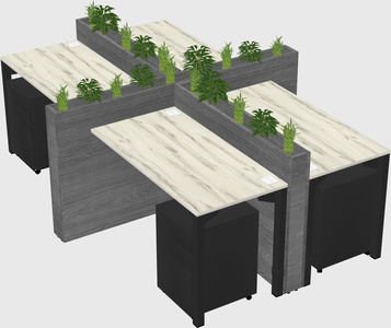 Rectangular shared desk
