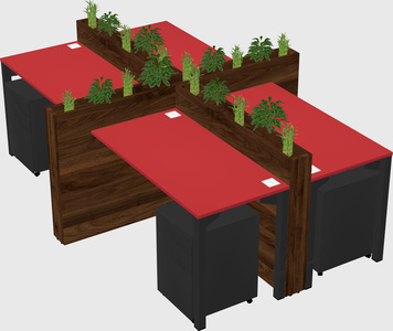 Rectangular shared desk