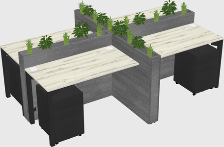 Rectangular shared desk