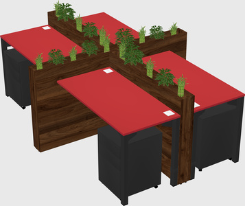 Rectangular shared desk