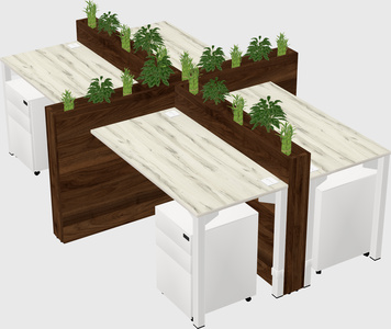 Rectangular shared desk