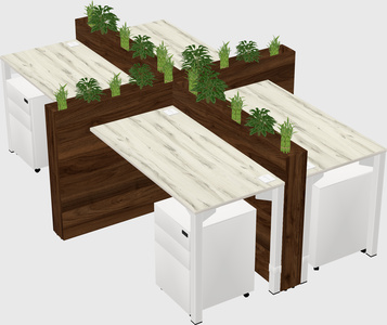 Rectangular shared desk
