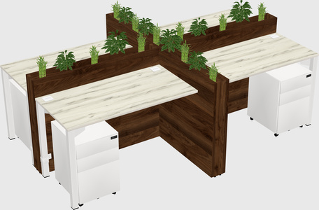 Rectangular shared desk