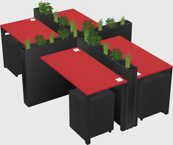 Rectangular shared desk